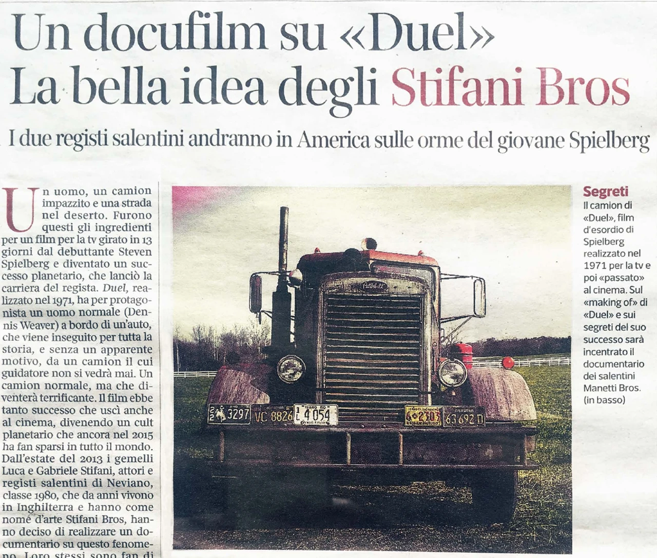 Corriere del Mezzogiorno · Article: upper section