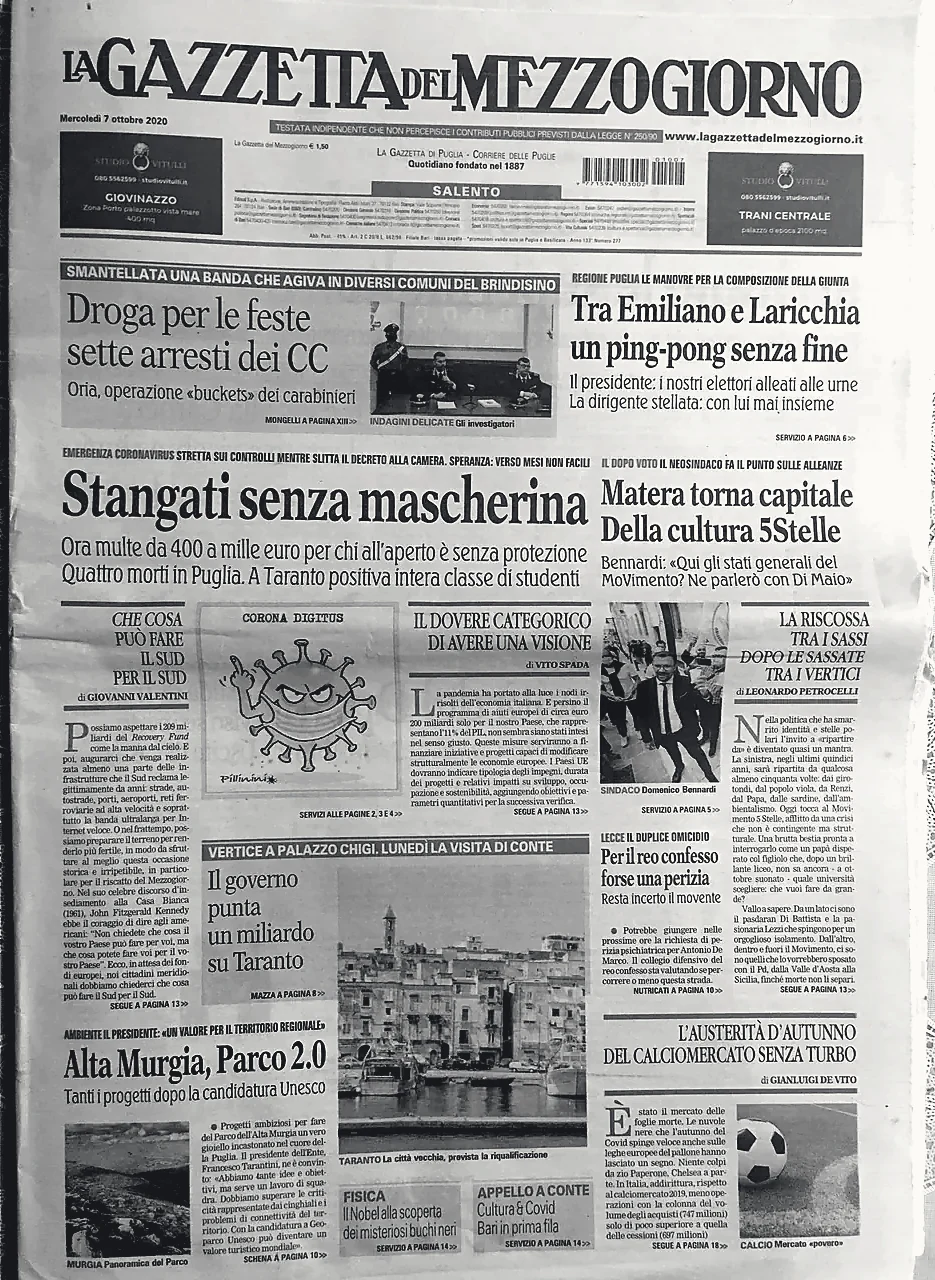 La Gazzetta del Mezzogiorno — Front page