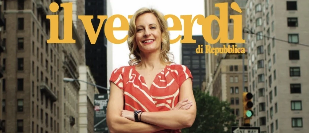 Il Venerdì di Repubblica magazine cover, 3 July 2015 — woman in a red dress