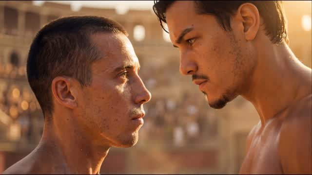 Official Queensberry Promotions campaign-reel cover showing Nick Ball and Brandon Figueroa facing one another in the colosseum.