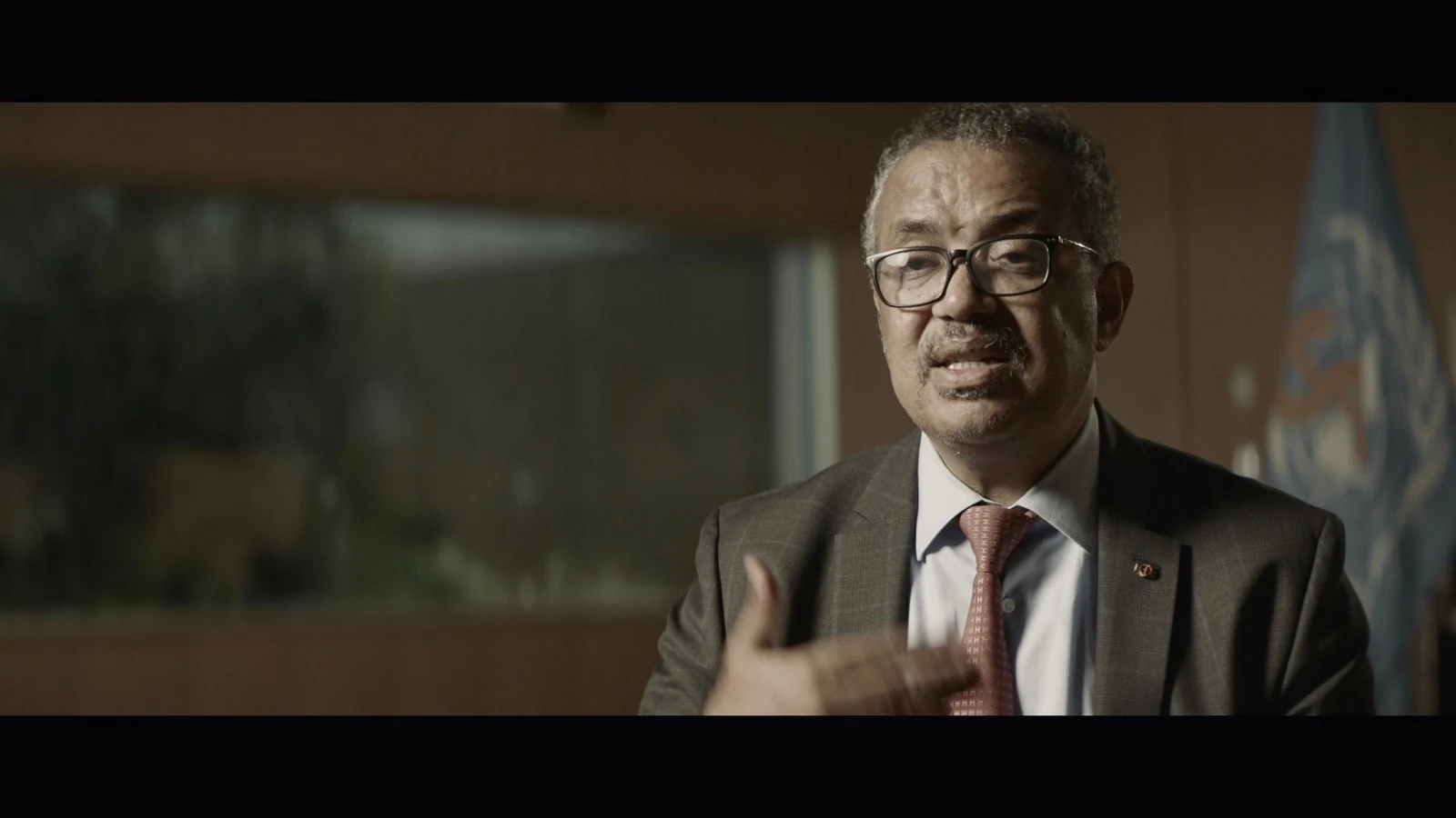 Documentary interview framed for production